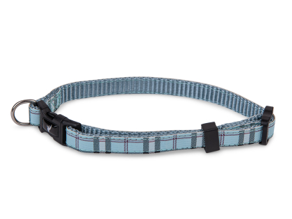 Halsband nylon Schotse Ruit blauw20-35cmx10mm S