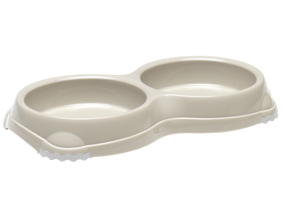 Feed-drinking bowl double Fixo grey