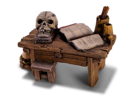 Aqua Deco table with skull