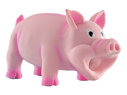 Dog toy latex pig+squeaker pink 15 cm