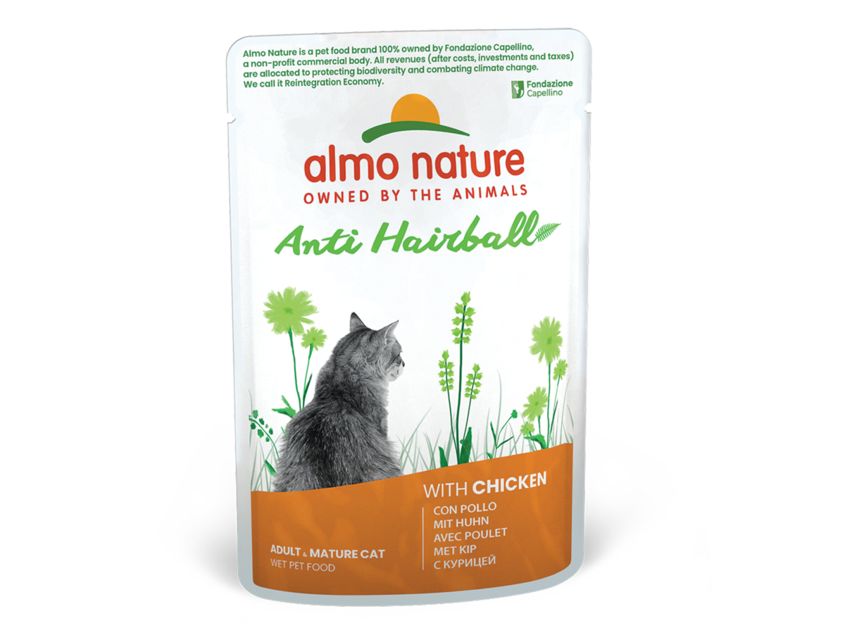 Almo Nature cat wet Food CatHOL Cats 70g Anti Hairball with